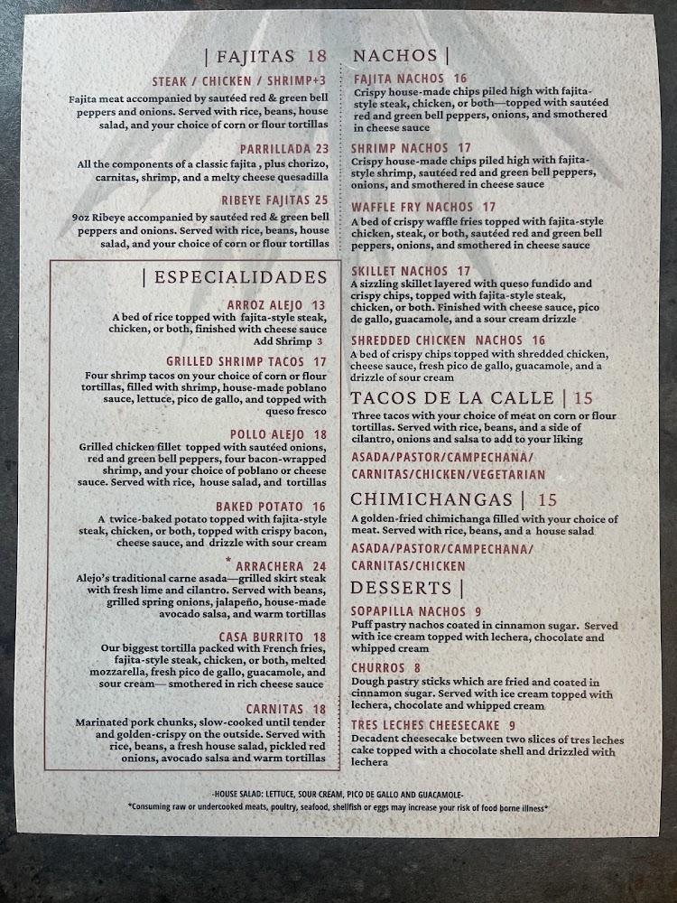 Casa Alejo Menu image 1